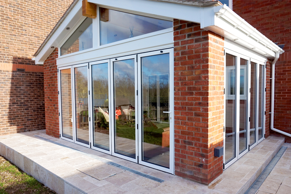 bi-fold doors with gable end